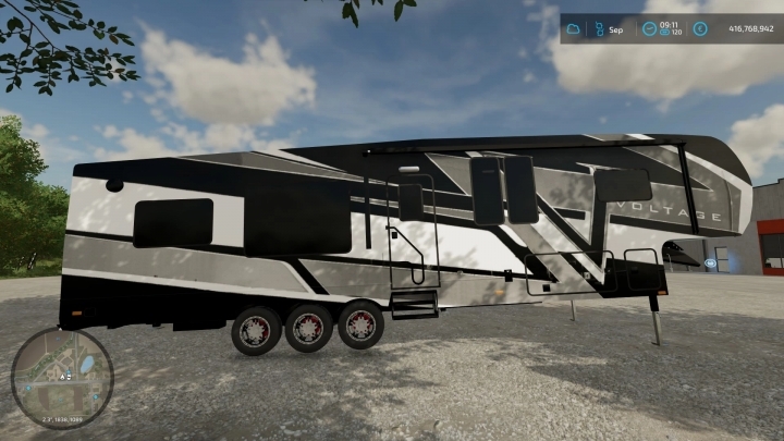 FS22 - Voltage 5Th Wheel Toy Hauler Camper V1.0 - Fs22 Mods